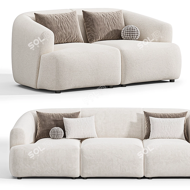 Elegant Sofia Modular Sofa Set 3D model image 2