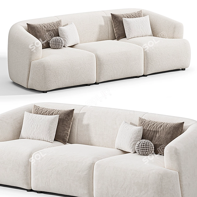 Elegant Sofia Modular Sofa Set 3D model image 3