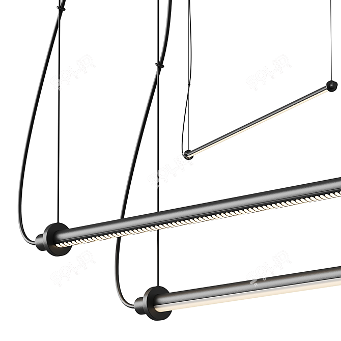 Modern LED Aluminium Pendant Lamp 3D model image 1