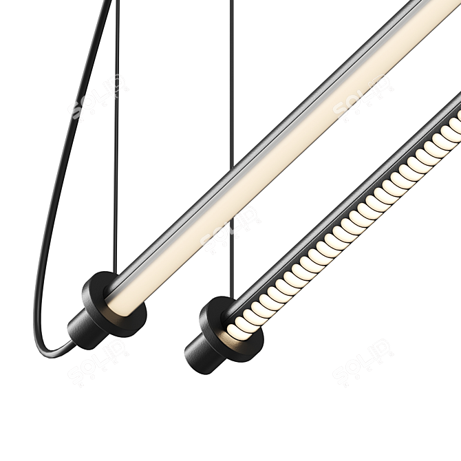 Modern LED Aluminium Pendant Lamp 3D model image 2