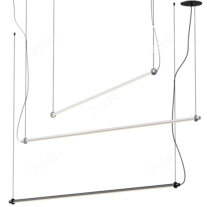 Modern LED Aluminium Pendant Lamp 3D model image 3