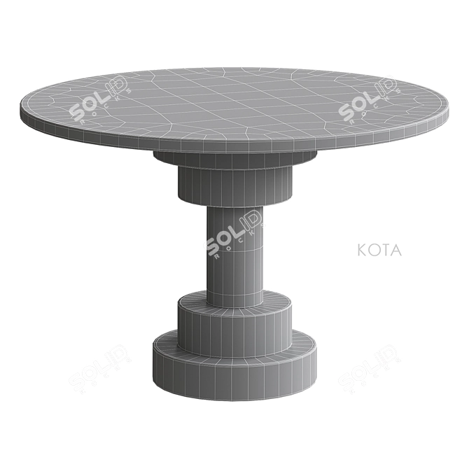 KOTA Marble Dining Table Set 3D model image 2