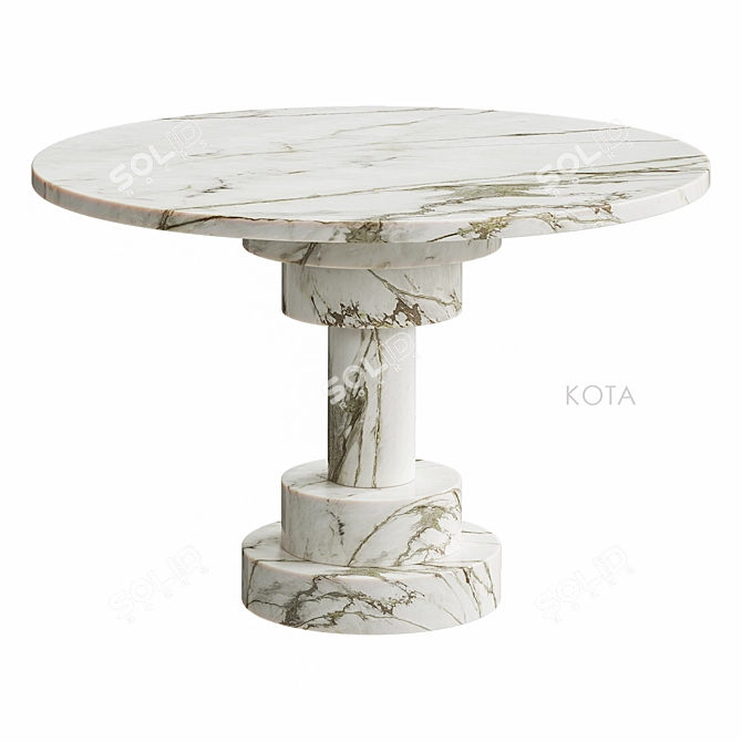 KOTA Marble Dining Table Set 3D model image 3