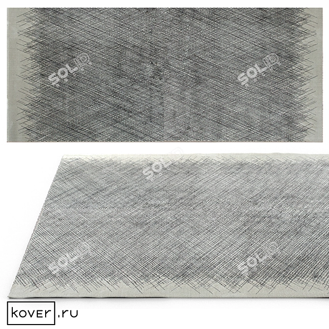 Modern Graphic Belgian Area Rug 3D model image 1