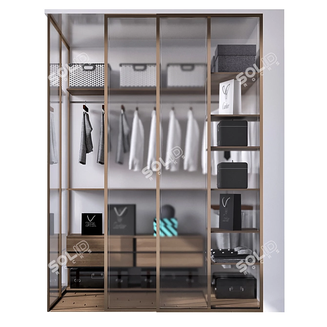 Customizable Wardrobe with Decorative Elements 3D model image 4