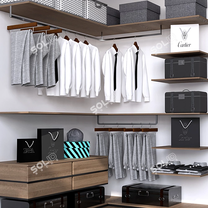 Customizable Wardrobe with Decorative Elements 3D model image 5