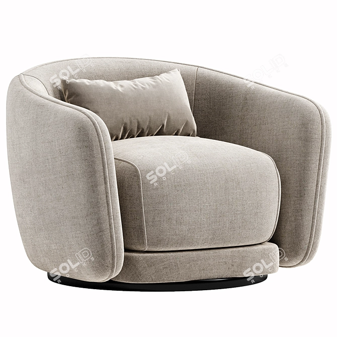 Elegant Addie Swivel Armchair 3D model image 1