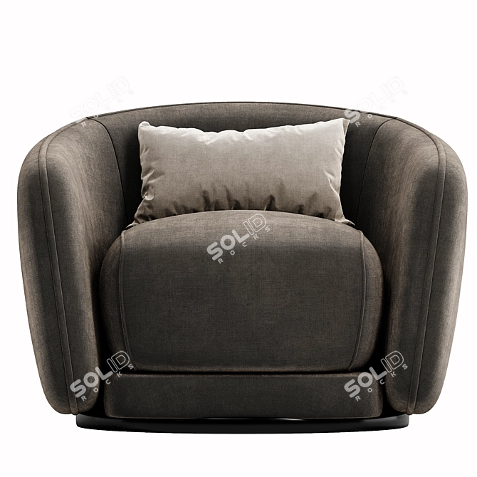 Elegant Addie Swivel Armchair 3D model image 3