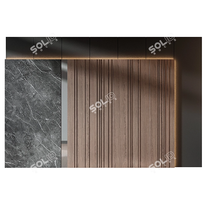 Wood Marble Wall Panel Set 3D model image 3