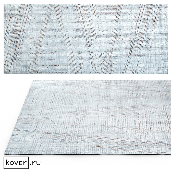 Graphic Modern Turkish Polyester Rug 3D model image 1