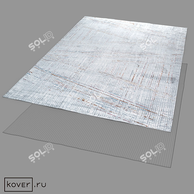 Graphic Modern Turkish Polyester Rug 3D model image 2