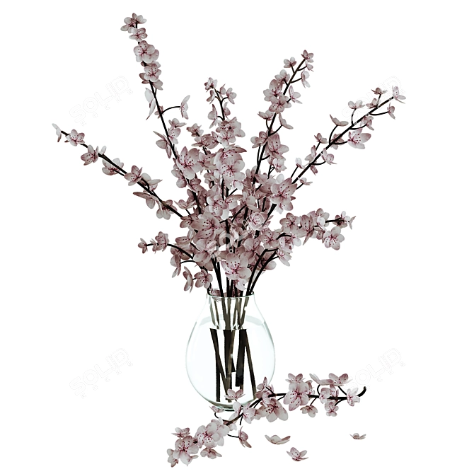 Sakura Branch Bouquet 3D model image 3