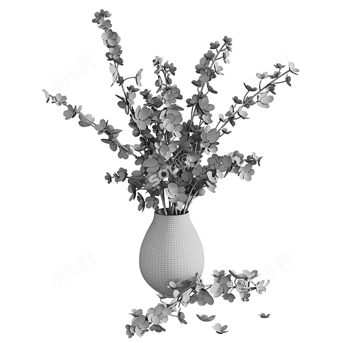 Sakura Branch Bouquet 3D model image 5