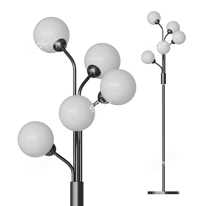 Modern Corner Design Ball Floorlamp 3D model image 1