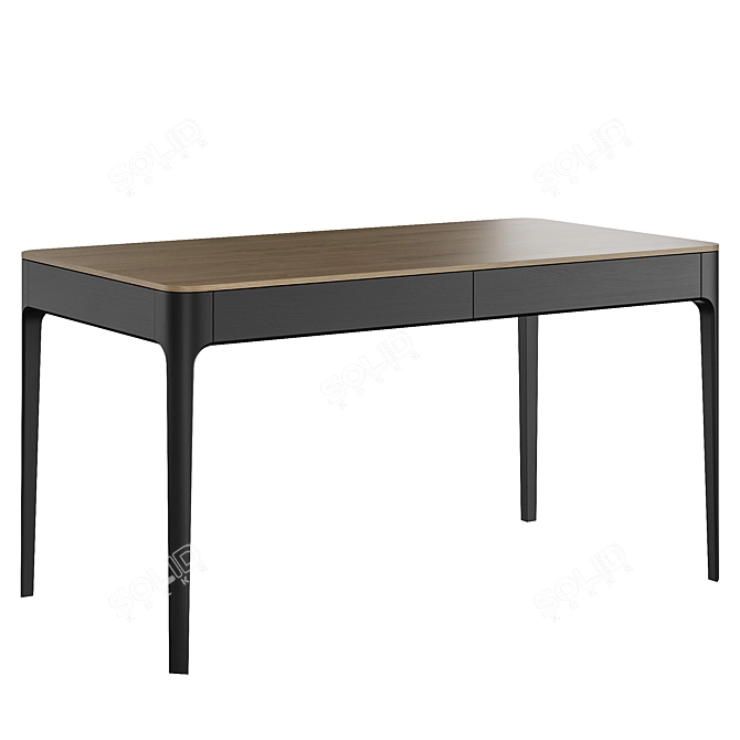 Type Oak Writing Desk: 140x70cm 3D model image 2