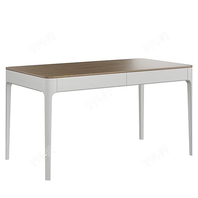 Type Oak Writing Desk: 140x70cm 3D model image 3