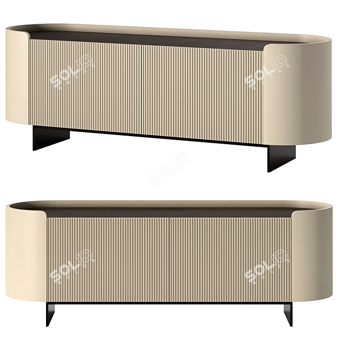 Contemporary Wooden Sideboard Design 3D model image 2