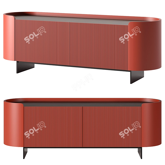 Contemporary Wooden Sideboard Design 3D model image 3