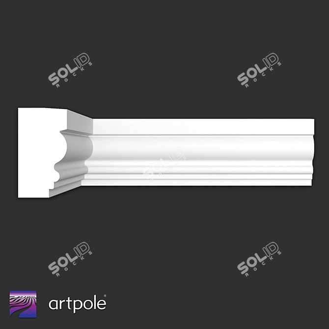 Elegant Gypsum Molding SMG403 3D model image 1