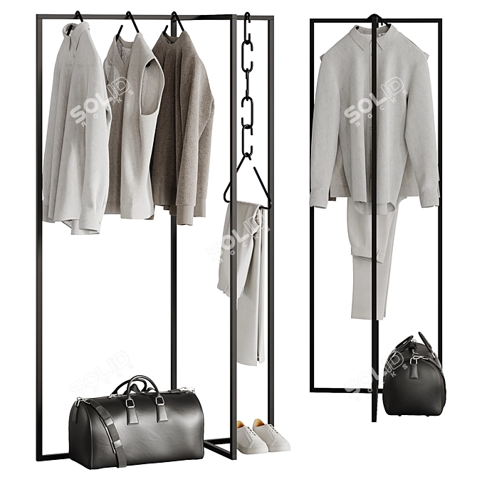 MODULAR FRAMES: Stylish Coat Stand 3D model image 1