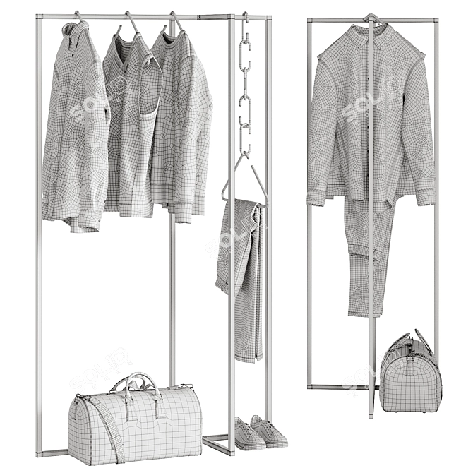 MODULAR FRAMES: Stylish Coat Stand 3D model image 5