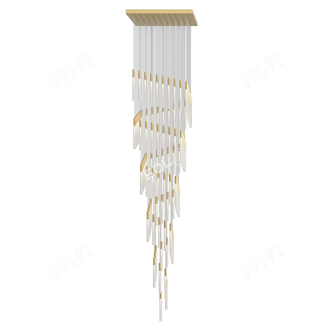 Square Spiral LED Chandelier Russia 3D model image 8