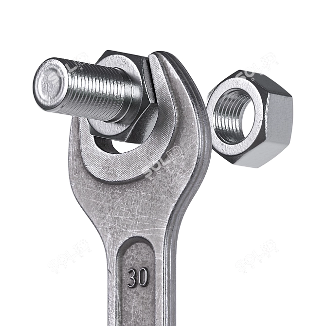 Chrome-Vanadium Wrench Kit 3D model image 2