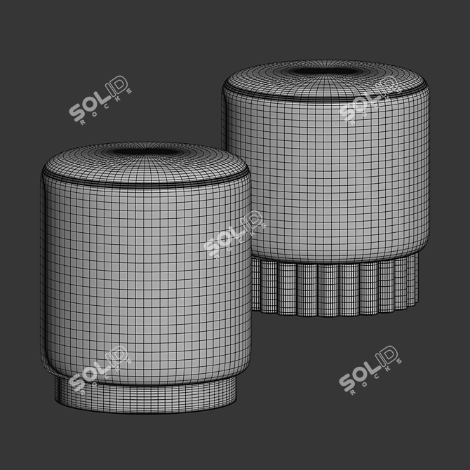 Melding Textured Pouf Ottoman 3D model image 3