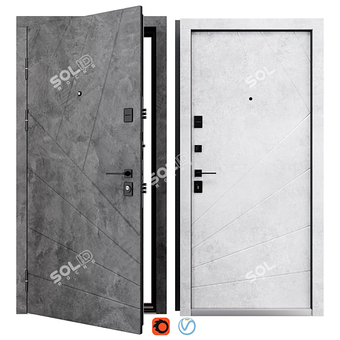 MG 145 Metal Entry Door 3D model image 1