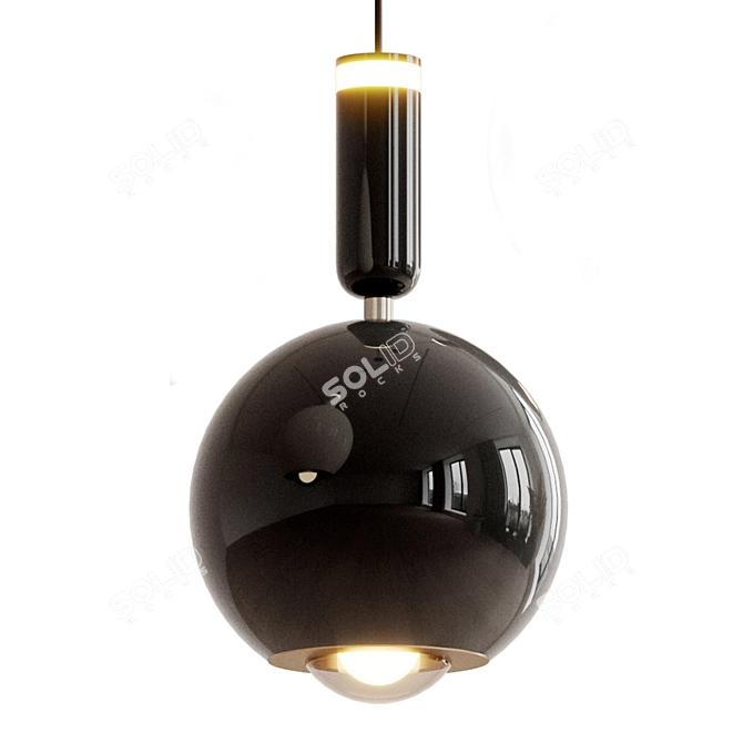 Modern Metal Orb Lamp Fixture 3D model image 5
