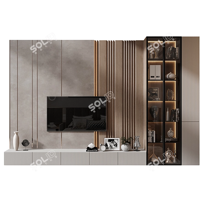  Modern TV Wall Decor Shelf 3D model image 1