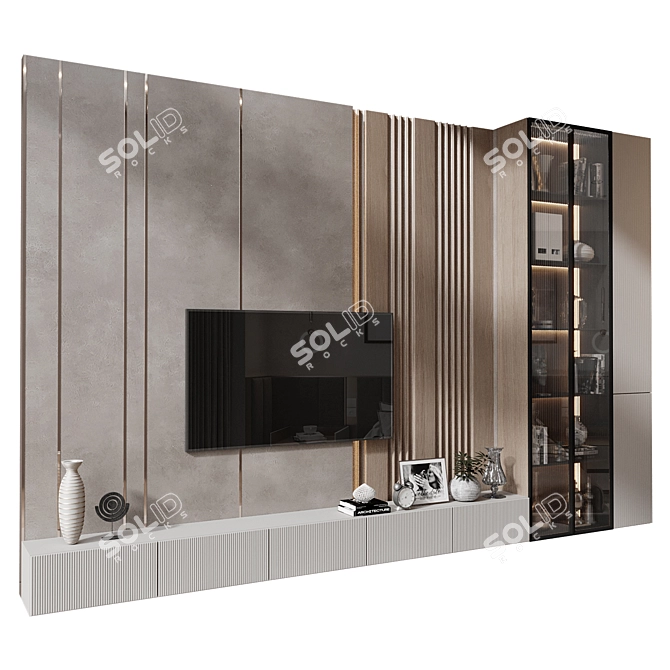  Modern TV Wall Decor Shelf 3D model image 2