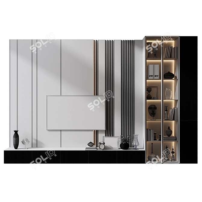  Modern TV Wall Decor Shelf 3D model image 3