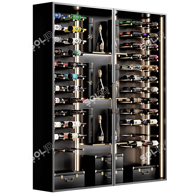 Versatile Wine Storage Shelf Rack 3D model image 2