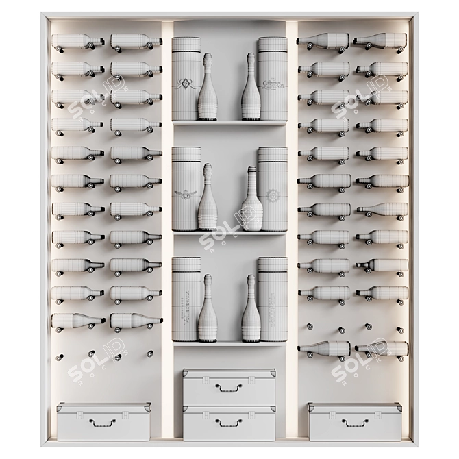 Versatile Wine Storage Shelf Rack 3D model image 4