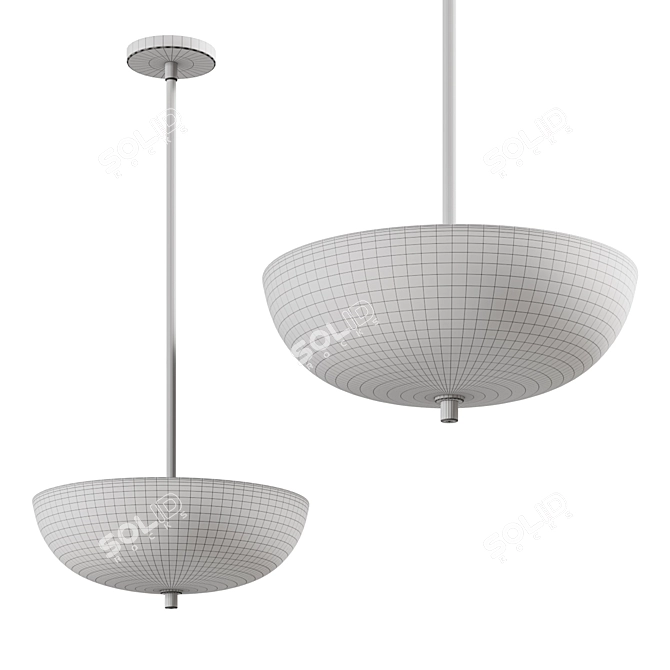 Windham Alabaster Bowl Pendant Chandelier 3D model image 2