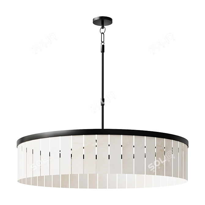 Alabaster Tile Round Chandelier - Windham 3D model image 1