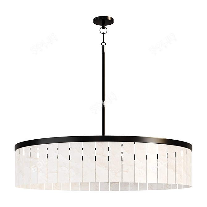 Alabaster Tile Round Chandelier - Windham 3D model image 3