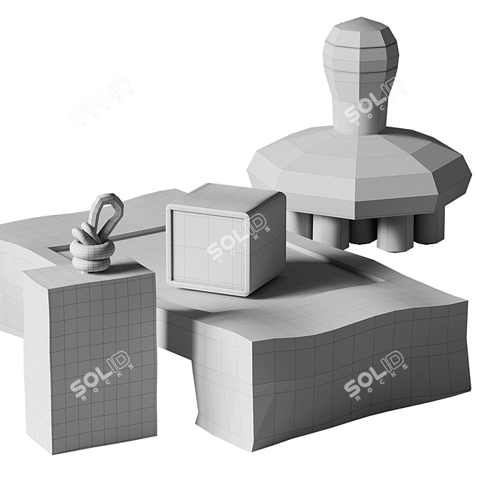 Bathroom Decor Set with Soap 3D model image 5