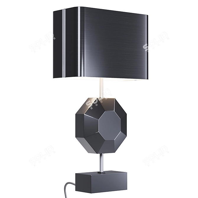 Elegant Octagonal Brass Table Lamp 3D model image 2
