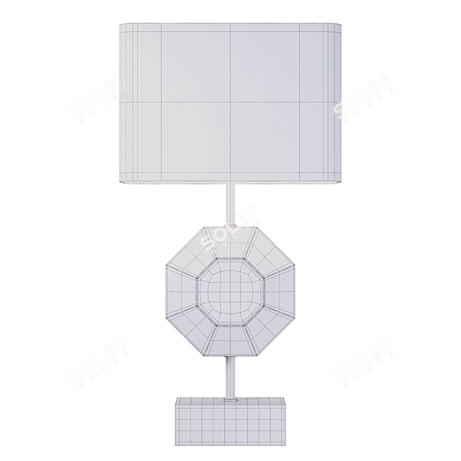 Elegant Octagonal Brass Table Lamp 3D model image 4