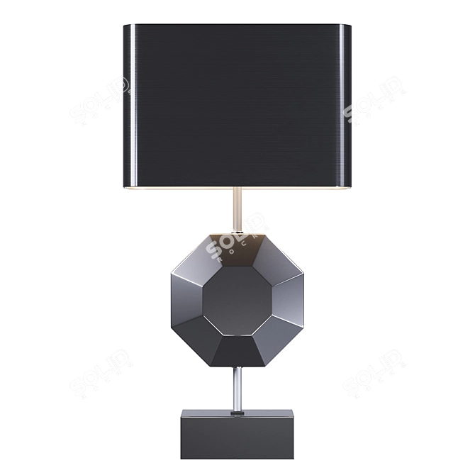 Elegant Octagonal Brass Table Lamp 3D model image 6