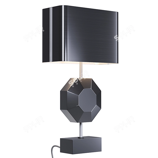 Elegant Octagonal Brass Table Lamp 3D model image 7