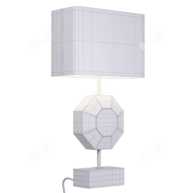 Elegant Octagonal Brass Table Lamp 3D model image 9
