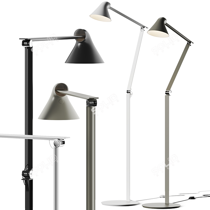 NJP Louis Poulsen Floor Lamp: 565x260x1255mm 3D model image 1