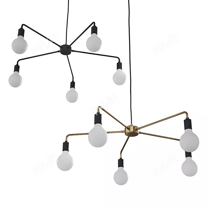 Tribeca Chambers Chandelier, Menu 3D model image 6