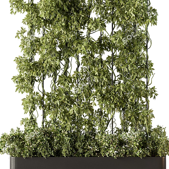 Green Living Wall Divider - Set 3D model image 3