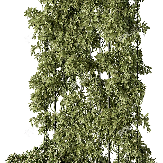 Green Living Wall Divider - Set 3D model image 4