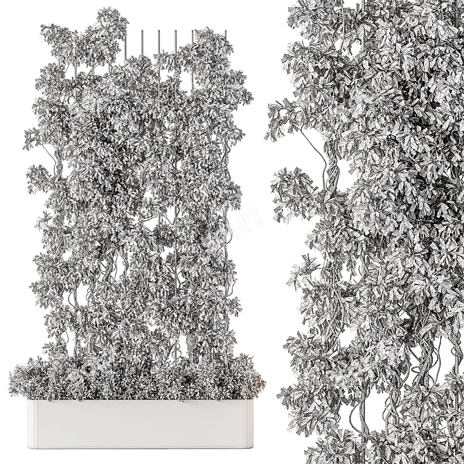 Green Living Wall Divider - Set 3D model image 5