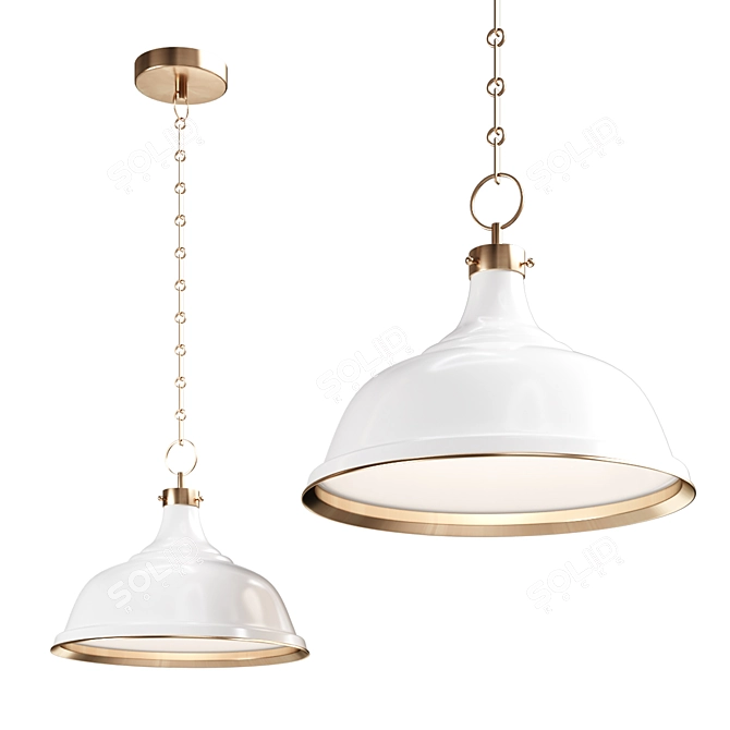 Title: Jocelyn Metal Pendant Light 3D model image 1